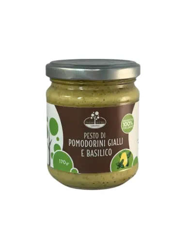 Pesto di Pomodorini Gialli e Basilico - i Profumi dell'Orto